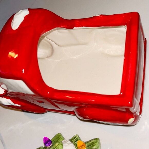 Jingles & Joy Christmas Cookie Jar Vintage Red Truck with LED Christmas Tree NWT - Picture 5 of 10
